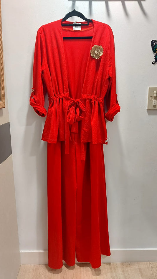 Traje Linen Flor para mujer ROJO