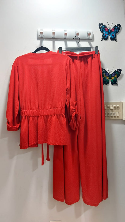 Traje Linen Flor para mujer ROJO